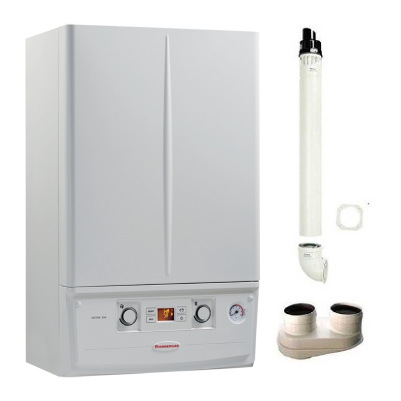 Caldaia Immergas Victrix Exa A Condensazione Camera Stagna 28 Kw Gpl 3.025777 + Kit Fumi Omaggio