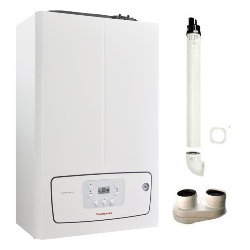 Caldaia Immergas Victrix Tera V2 A Condensazione Camera Stagna 28 Kw Gpl 3.032928 + Kit Fumi Omaggio