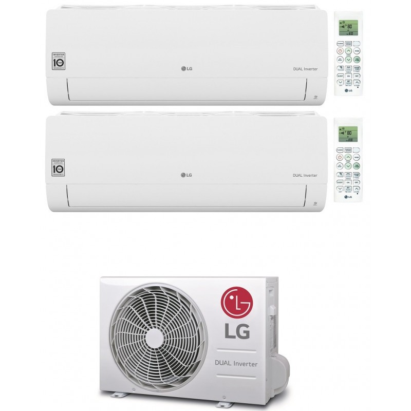 Condizionatore Lg Libero Smart Wifi R32 Dual Split Inverter 12000+12000 Btu Mu2R17 / Mu2Rw17 A++