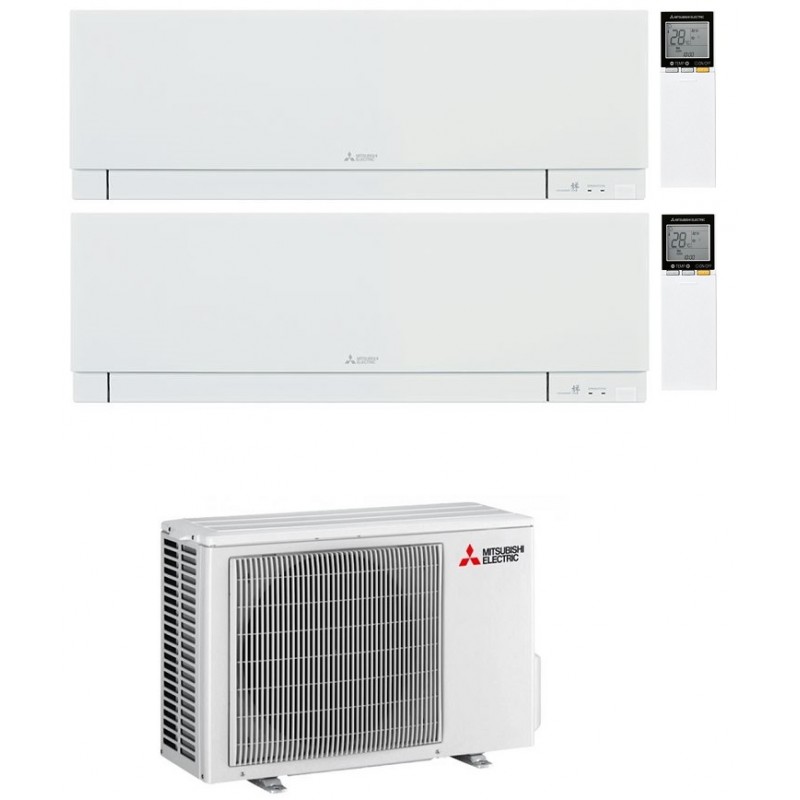 Condizionatore Mitsubishi Dual Split Kirigamine Zen Msz-Ef Bianco 7000+12000 Btu Wifi Inverter Mxz-2F42Vf A+++