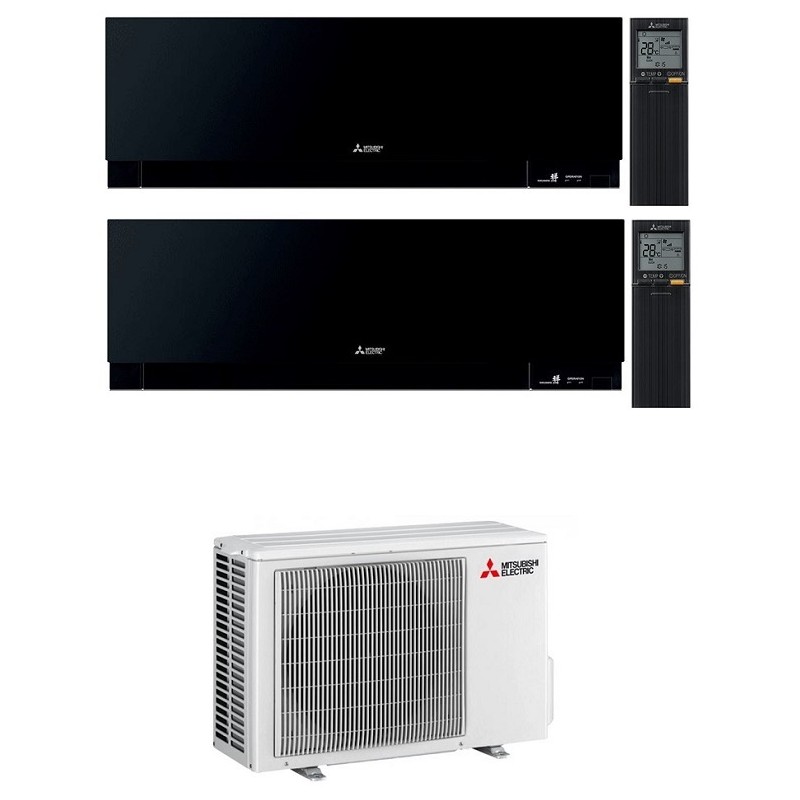 Condizionatore Mitsubishi Dual Split Kirigamine Zen Msz-Ef Nero 7000+9000 Btu Wifi Inverter Mxz-2F42Vf A+++