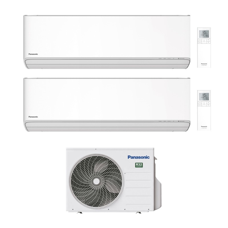 Condizionatore Panasonic Dual Split Etherea Bianco 7000+12000 Btu Wifi Inverter Cu-2Z35Tbe A+++