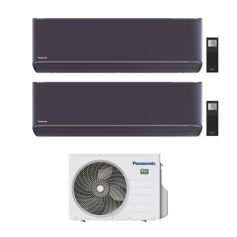 Condizionatore Panasonic Dual Split Etherea Grafite 9000+12000 Btu Wifi Inverter Cu-2Z41Tbe A+++