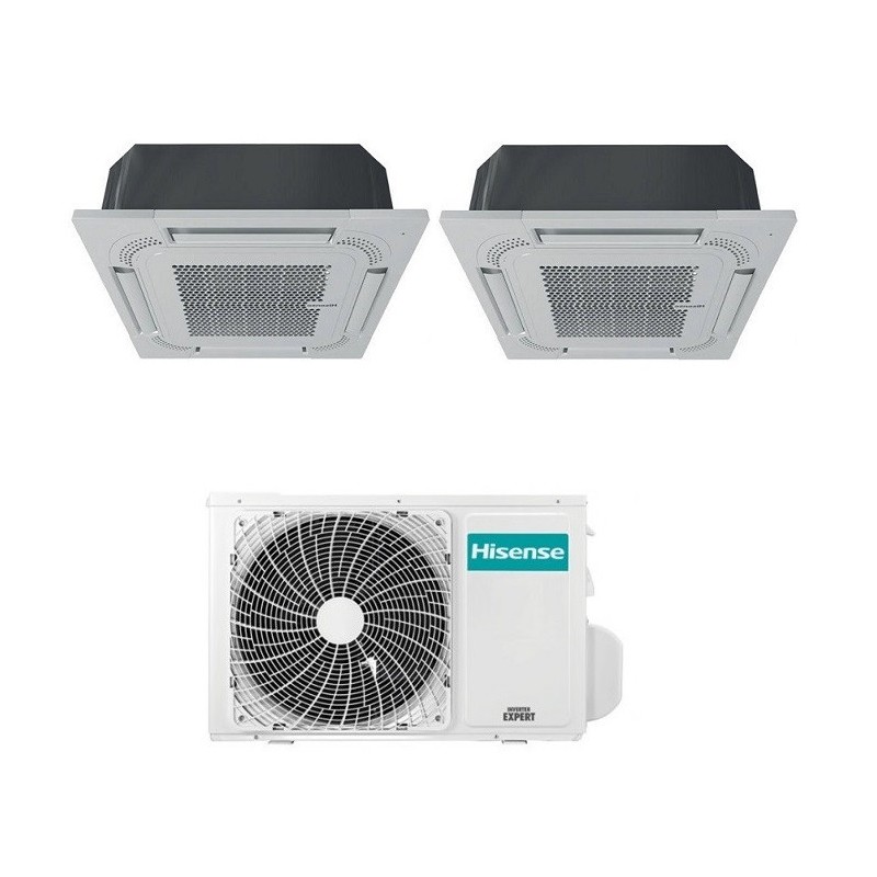 Hisense Condizionatore Cassetta A 4 Vie Dual Split Inverter Gas R32 9000+9000 Btu 2Amw42U4Rgc A++